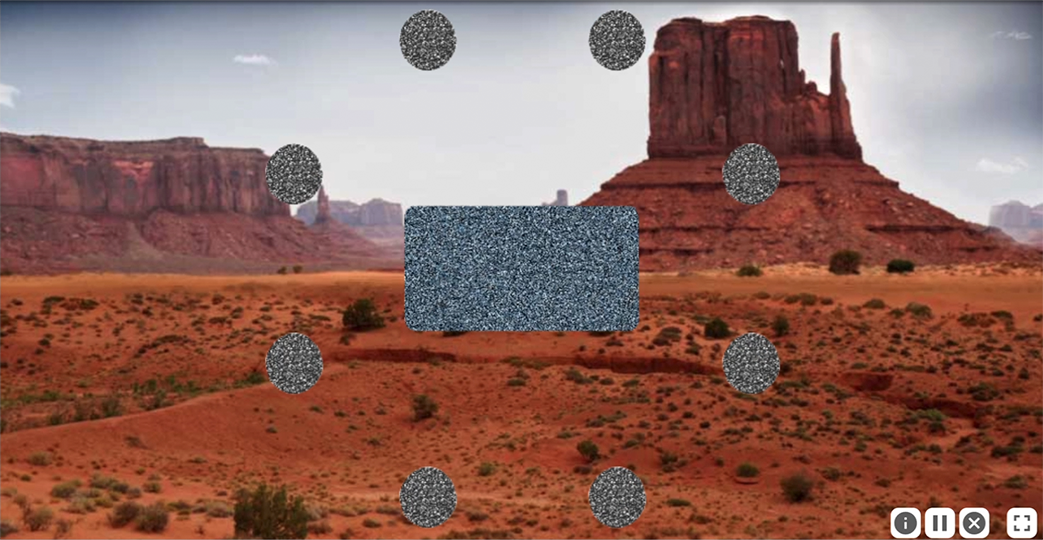 Screenshot of the visible static within a trial of Double Decision.