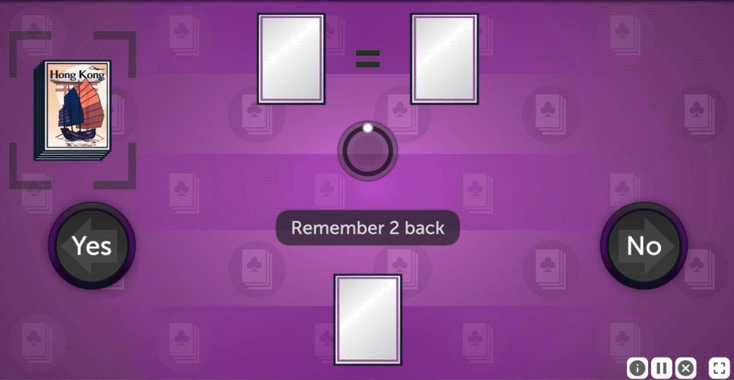 An animation from Card Shark.  A card, a club, is drawn from the deck on the left, and is placed face up in the space to the left of the equals sign.