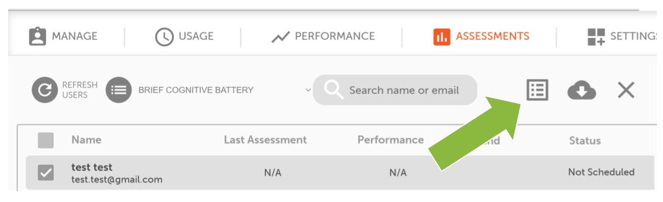 Schedule assessment button