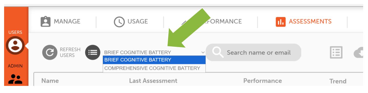 Cognitive check-in drop down menu